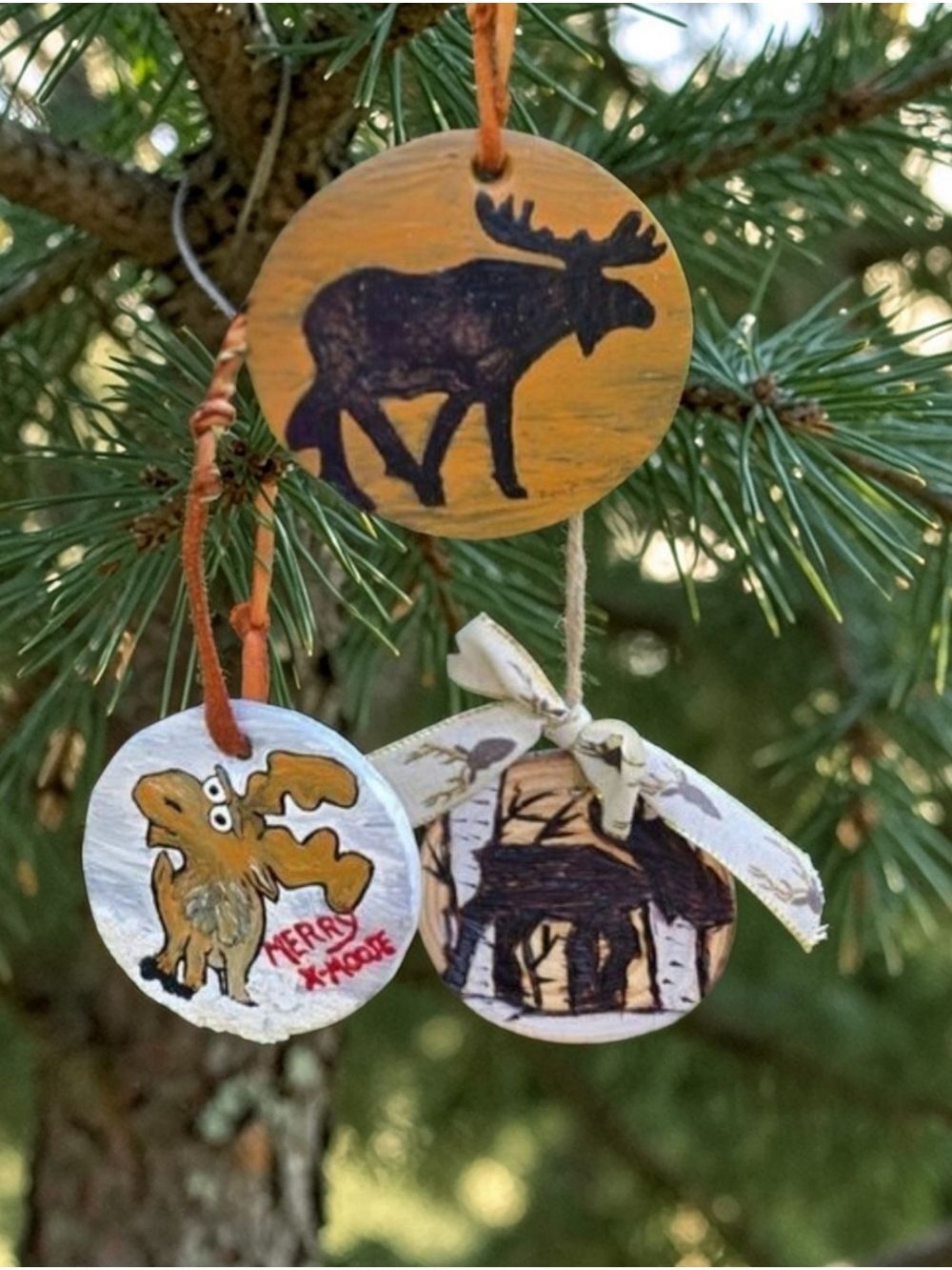 Merry Moose Christmas Ornaments #CHR2